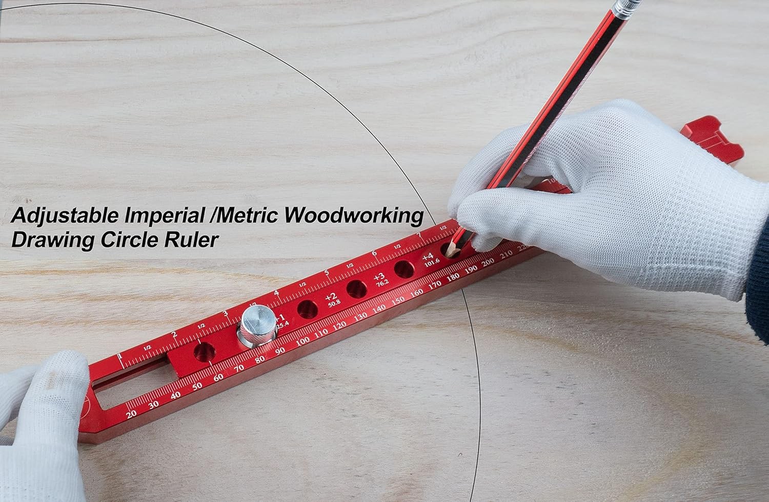 Circular Compass for Woodworking, Portable Aluminium Alloy Compass Tool