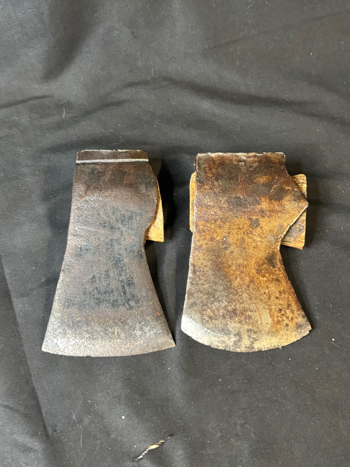 Vintage Swedish Axe Heads Pair – Small Forest / Camp Axes – Hand Forged – 2 pcs