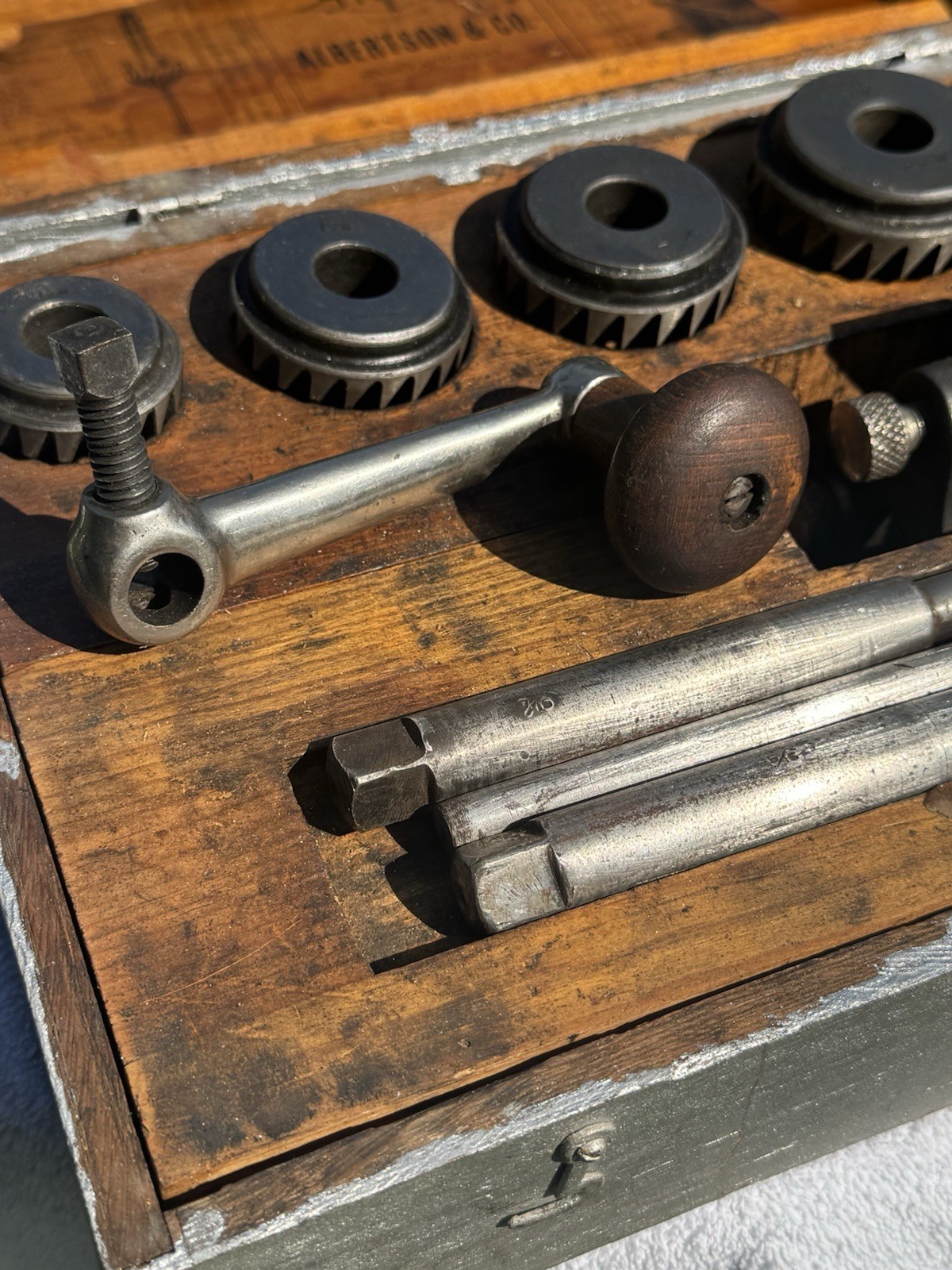 Albertson Sioux Valve Seat Cutter & Refacing Tool Set Wood Box Pat. 1914