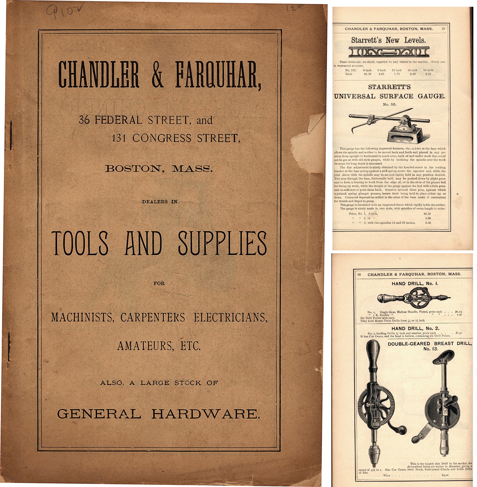 Chandler & Farquhar Co., Boston, Mass. – General Line Catalog – 128 Pages