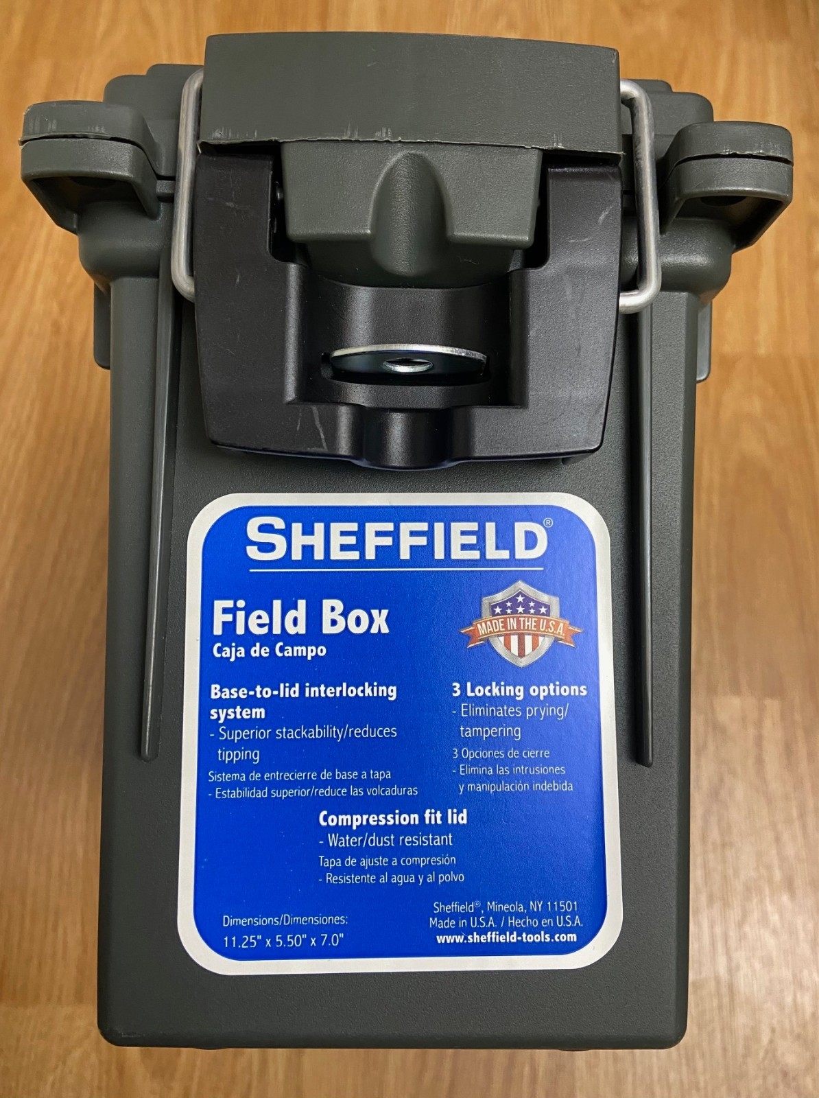NEW Sheffield Black Field & Tool Box Container for Storage