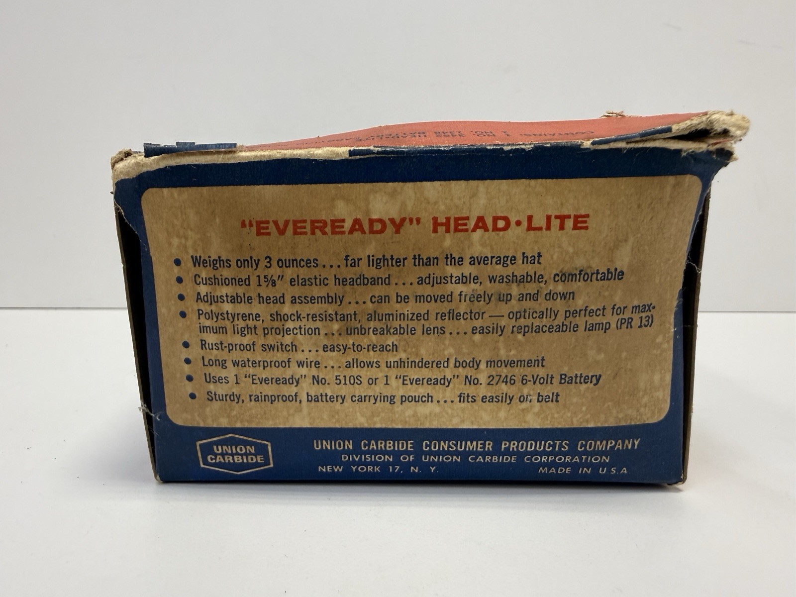 Vintage EveReady Headlight Bright Long Range Beam No34 NOS In Box Rare OldStock