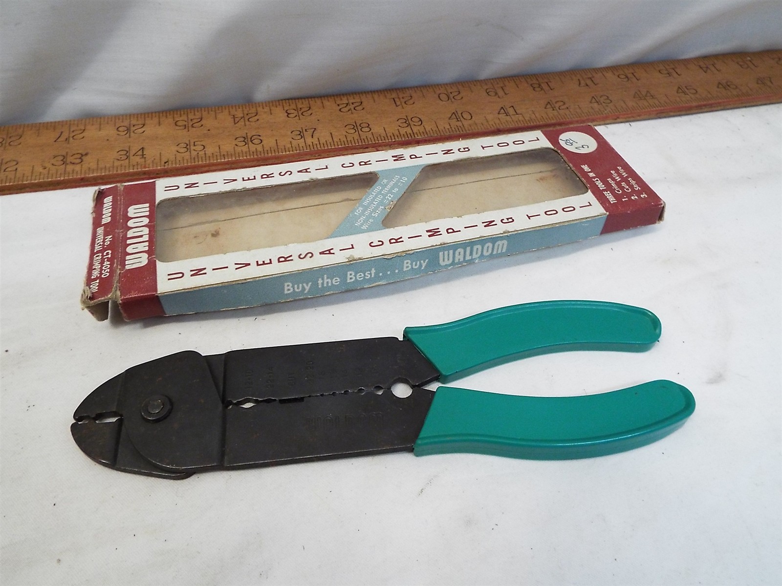 Vintage Waldom Universal Crimping Pliers Tool NOS in Box Wire Cutter Stripper