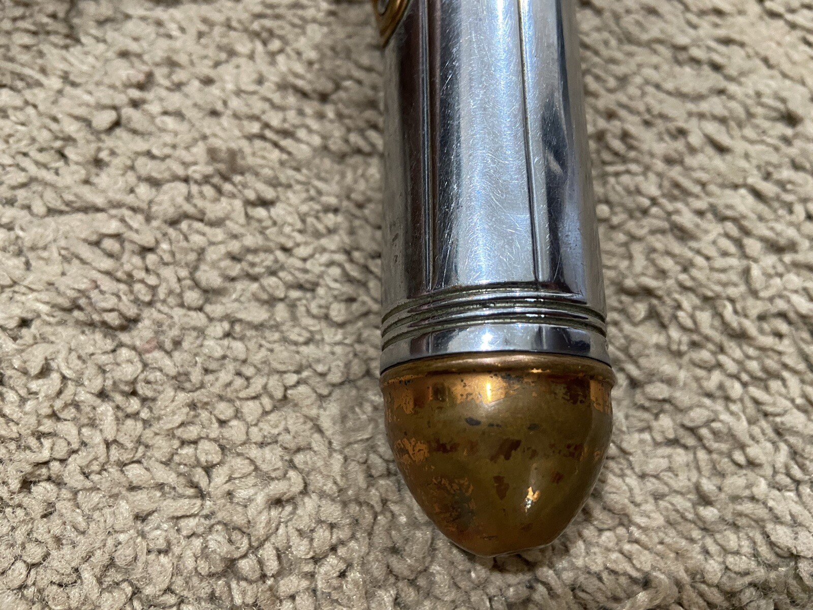 Vintage BOND Bullet Metal Copper End Flashlight No. 2520 USA C Cells 6.25”