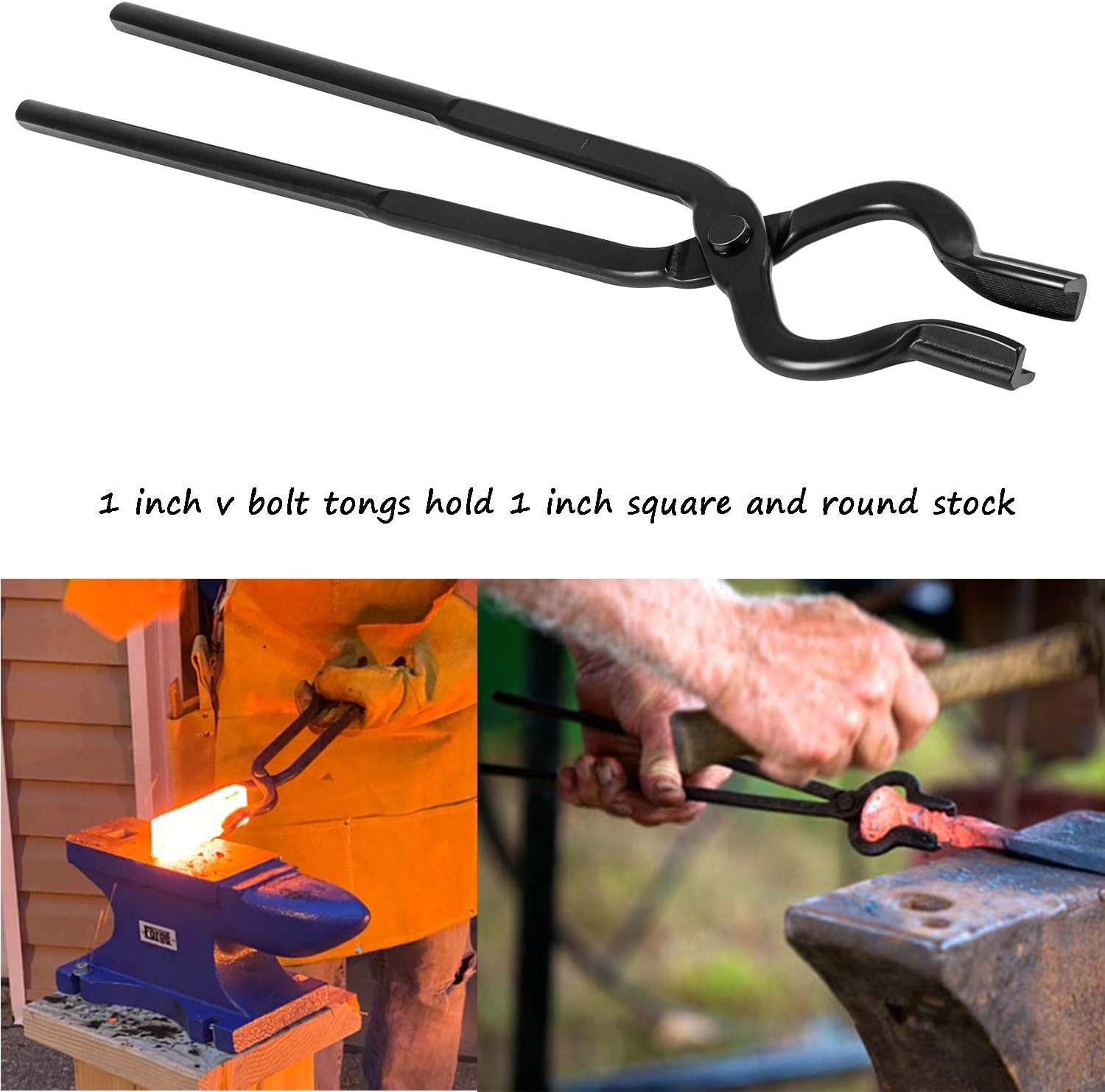 6pcs Blacksmith V-Bolt Tongs Set 3/8″ 1/2″ 5/8″ 3/4″ 7/8″ 1″ Anvil Forge Bladesm