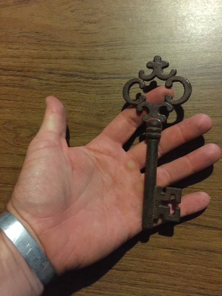 Cast Iron Victorian Mission Key Castle Master Metal Patina Cathedral Collector