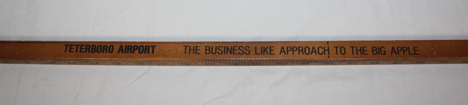 Vintage TETERBORO AIRPORT Advertising Wooden Square Yard Stick