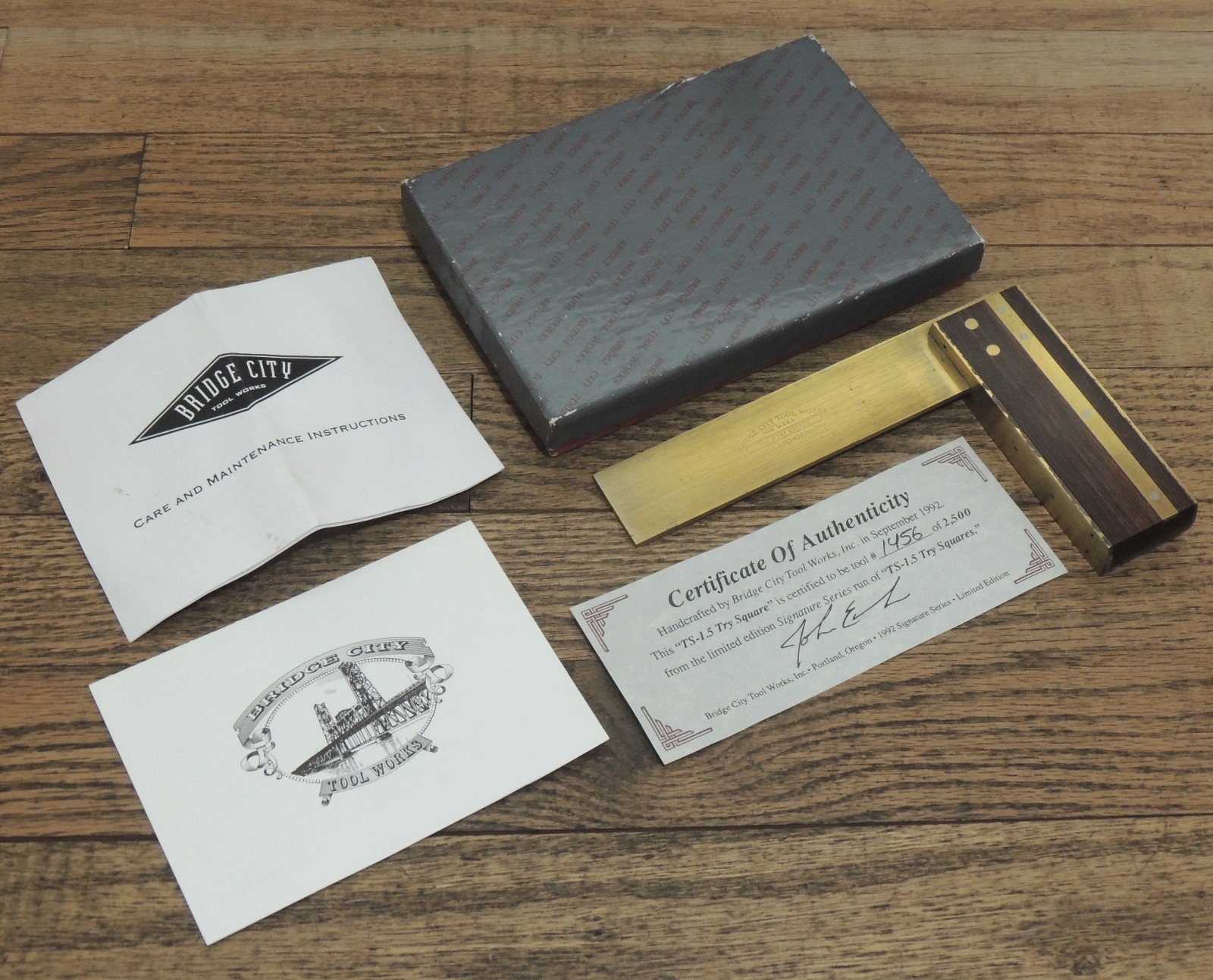 BRIDGE CITY TOOL WORKS TS-1.5 SIGNATURE SERIES TRY SQUARE w/ORIGINAL BOX