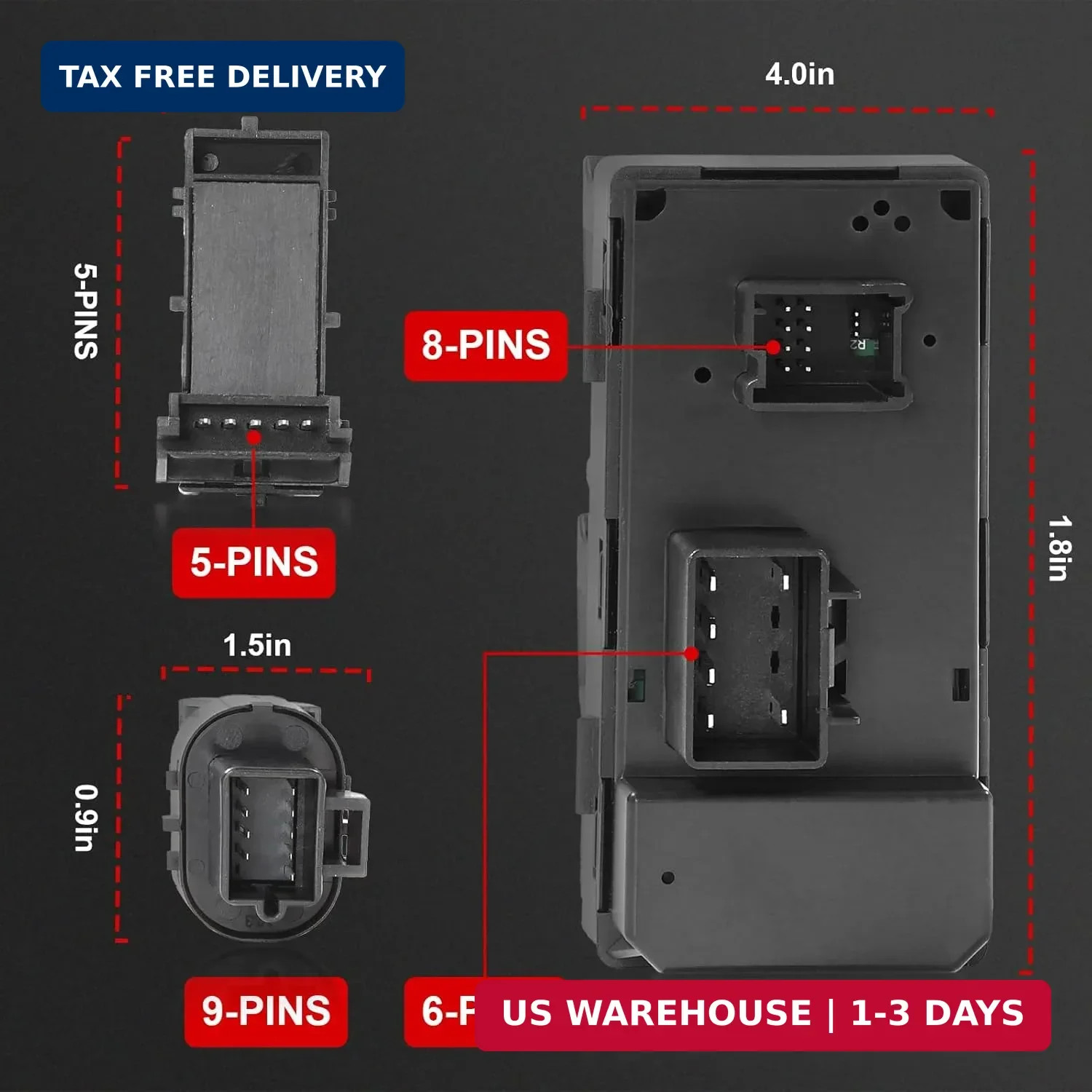 Power Window Control Switch Button&Front Driver Side Door Lock Switch&Mirror Swi