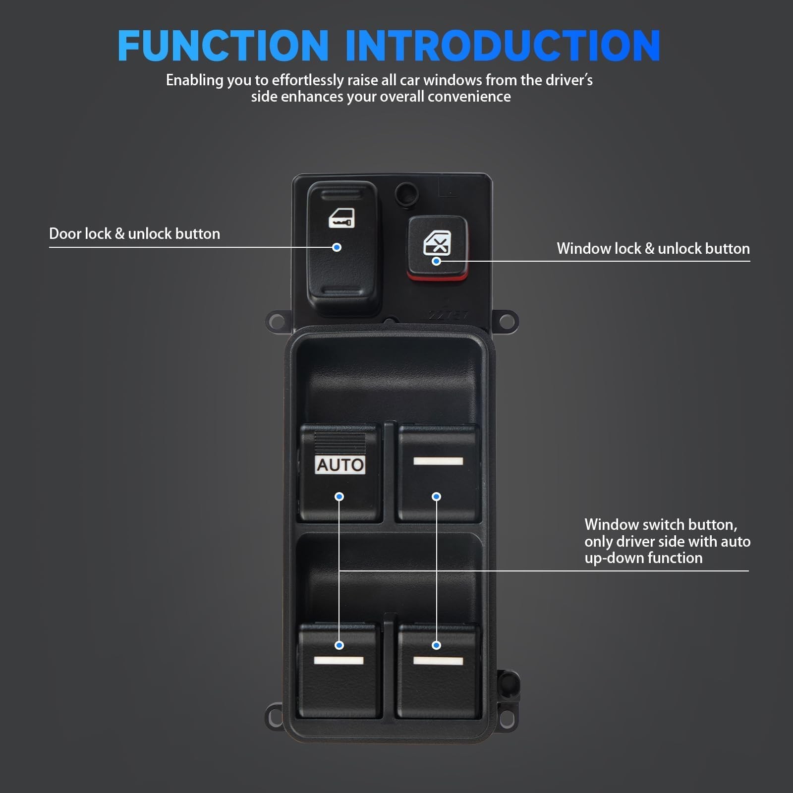 Driver Power Window Switch for 03-07 Honda Accord 35750-SDA-H12