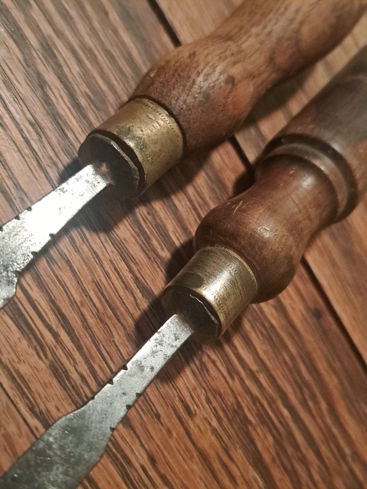 2 Vintage BUCK BROTHERS CAST STEEL Timber Framing Wood Chisels ~ “1/4 – ” 1/2
