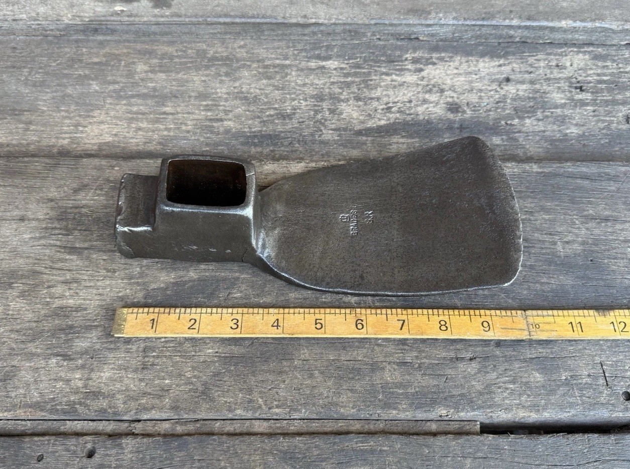 Vintage Brades Crown Stamp Adze Head Carpentry Woodworking Shipwrights Old Tool