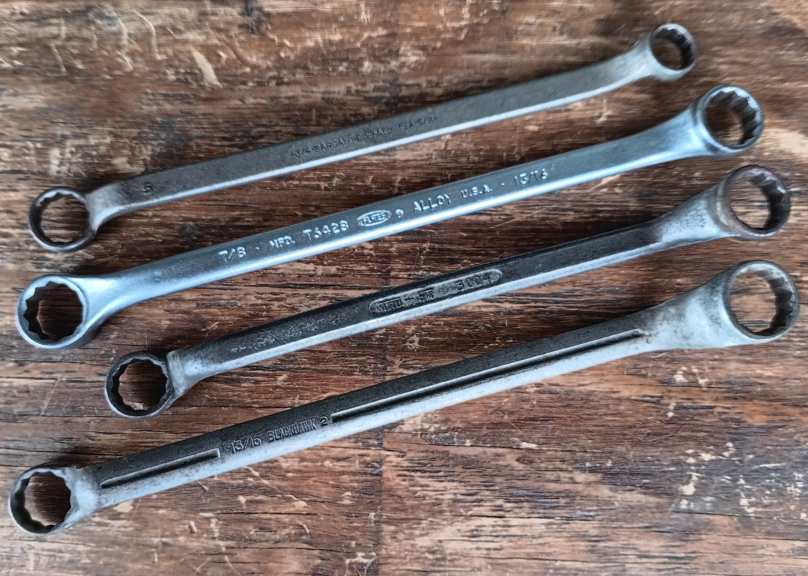 Offset Double Box End Wrench Set ~ Blackhawk, Barcalo, Tru-Fit ~ 12″ Vintage USA