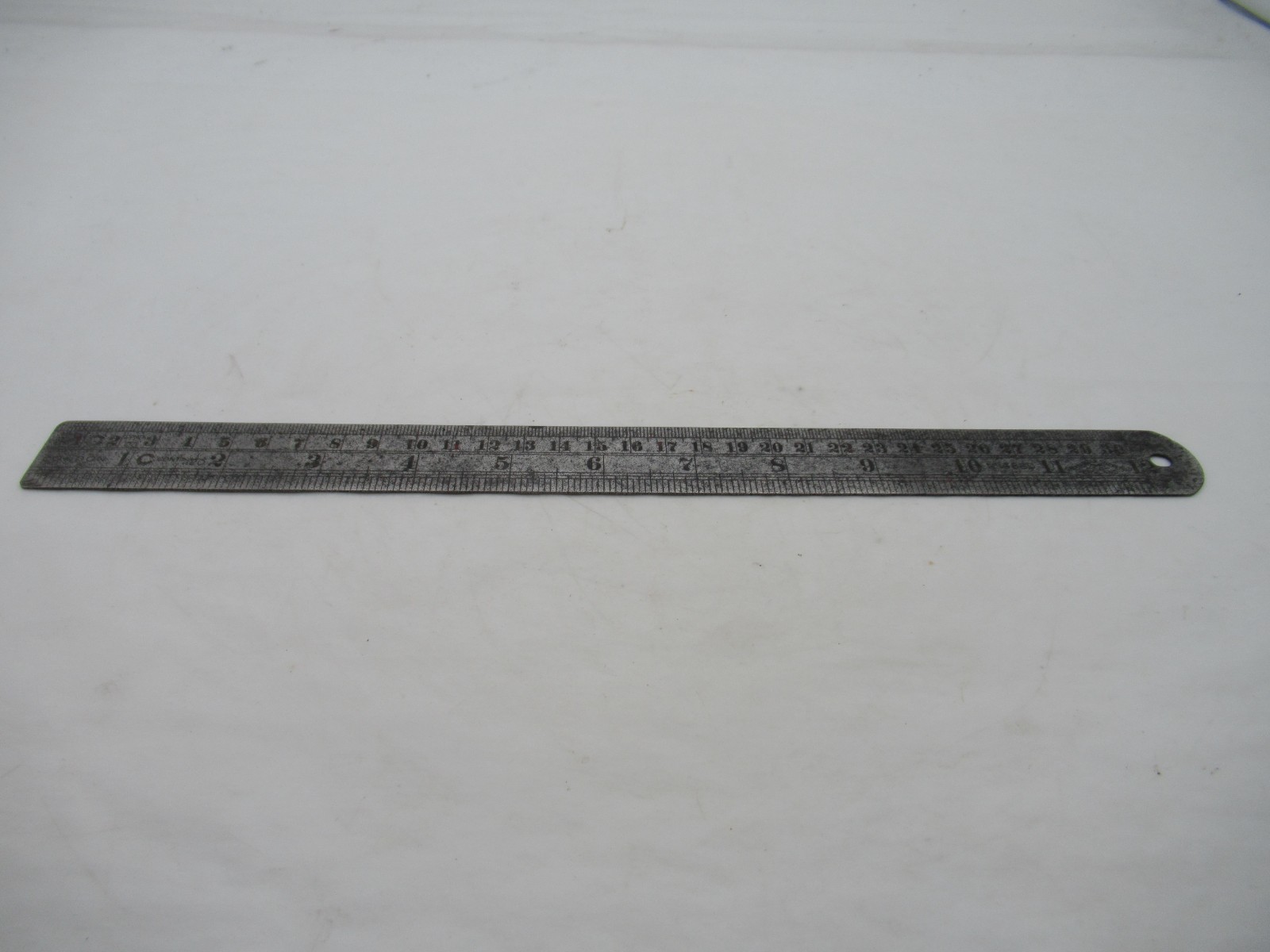 Vintage Chesterman Sheffield London No. 146D 12″ 1/120th Contraction Steel Rule