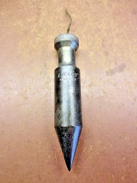 Vintage EXACT 12 Oz. Cast Steel Plumb Bob 5″ Long USA Made Nice’n’Clean LQQK!
