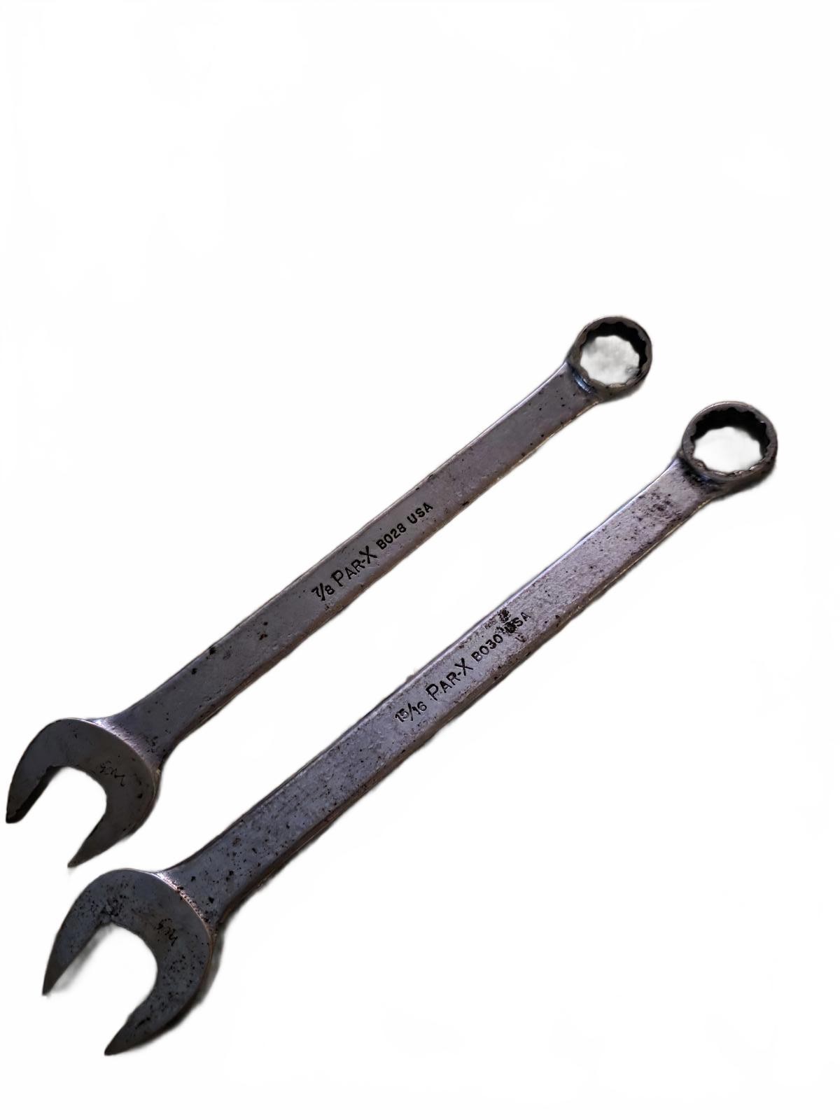 2 Vtg Par-X B028 & B030 Combination Wrenches Set 7/8″ and 15/16″