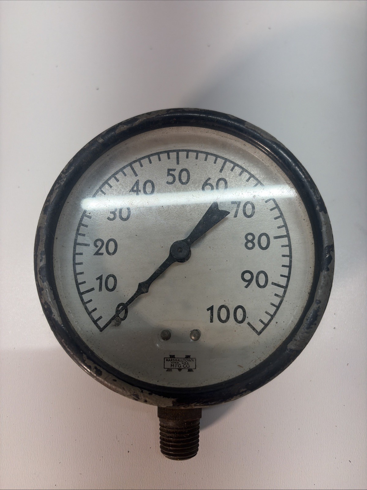Vintage Marshalltown Iowa MFG CO Industrial Factory Gauge Gage