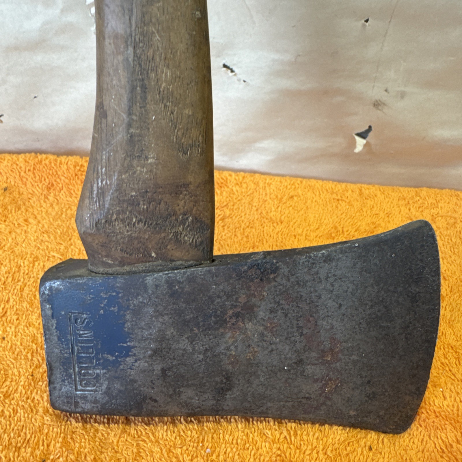 1P – Vintage Collins Camp Hatchet Axe With Wood Handle. 11”Long Handle 5”Blade