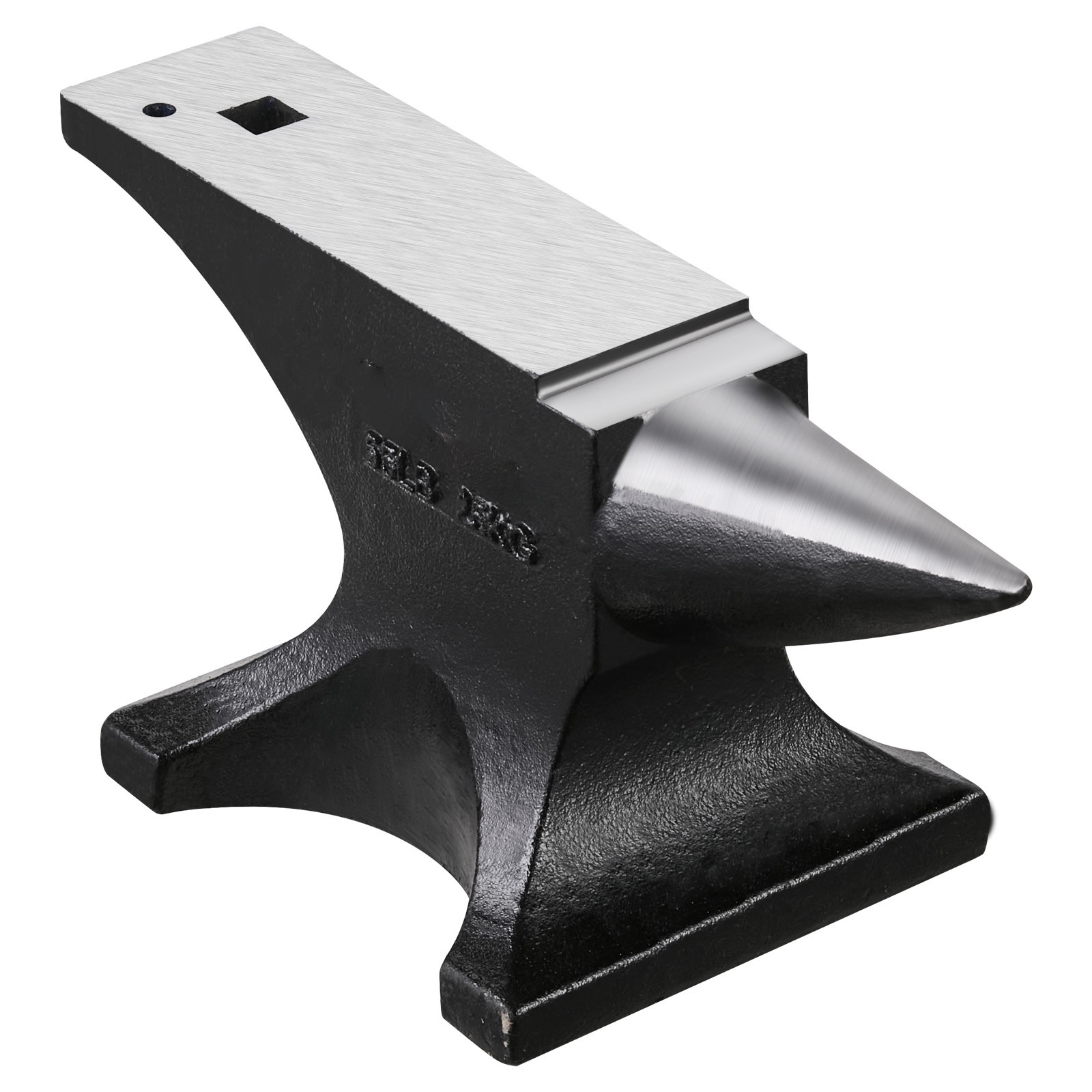 Single Horn Anvil 55lbs Cast Steel Anvil Round Horn Anvil for Blacksmiths