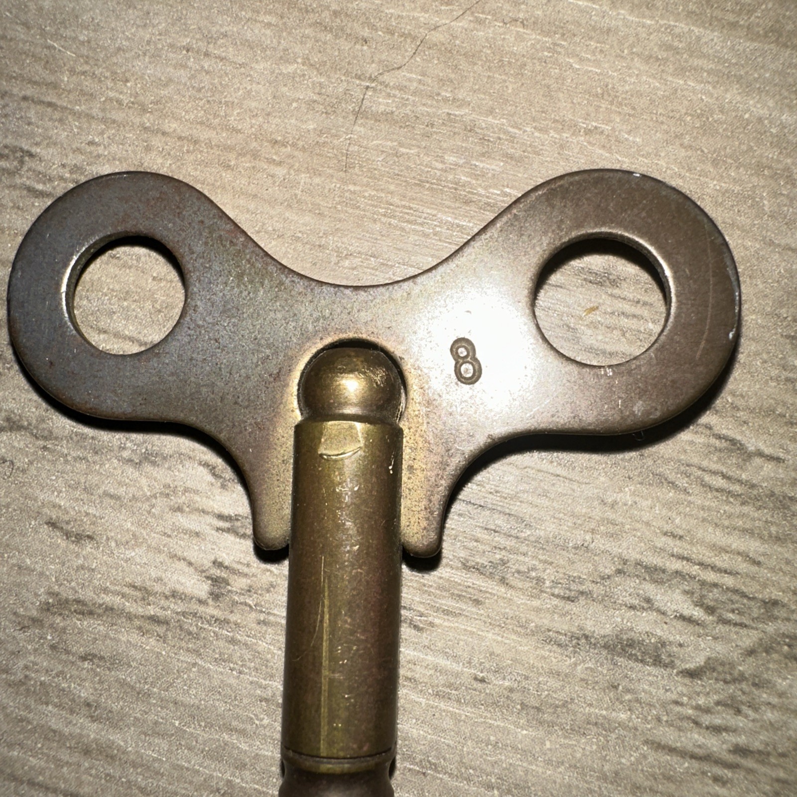 Antique Clock Key Wind Up Key Brass & Steel Key #8