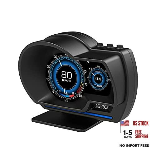 OBD2 Gauge,OBD+GPS HUD Digital Display Gauge 10 Kinds Display