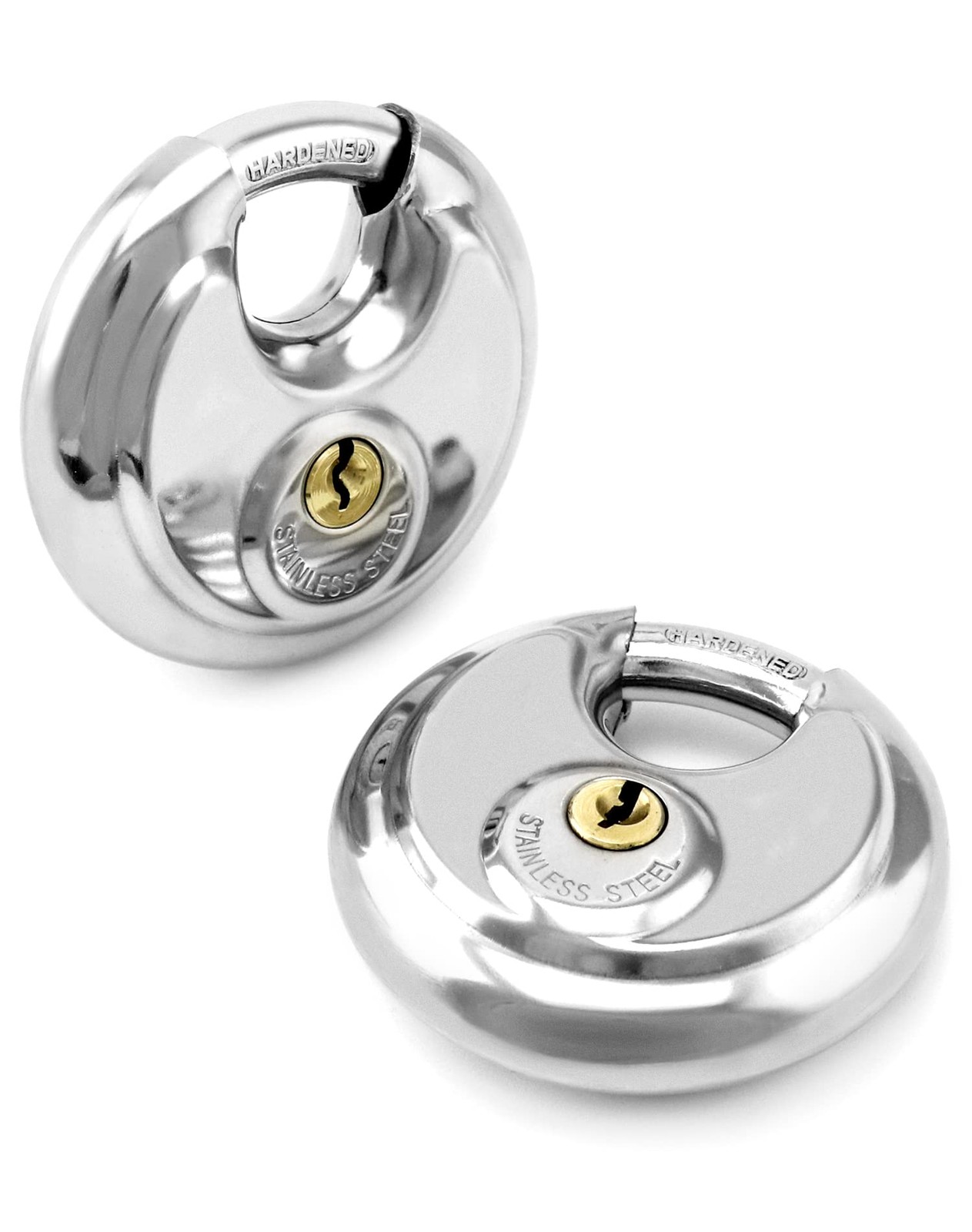Keyed Alike Disc Padlock, 8 Pack Stainless Steel Discus Lock with 3/8Inch Sha…