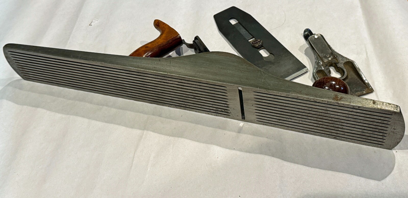 Vintage Corrugated Bottom Wood Plane Patent 1891 21.5” Long-flat Stanley Blade