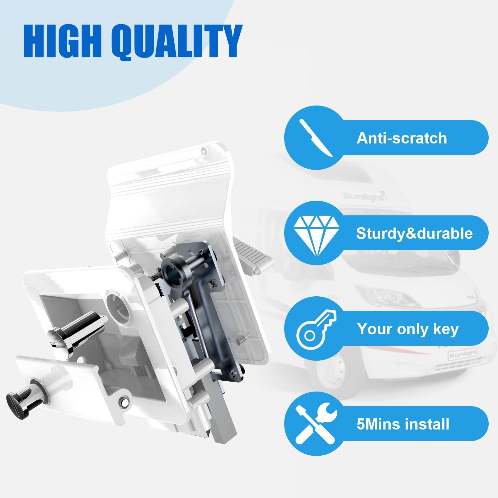 Rv Door Lock Rv Door Lock Replacement With Paddle Deadbolt White Zinc Alloy Meta
