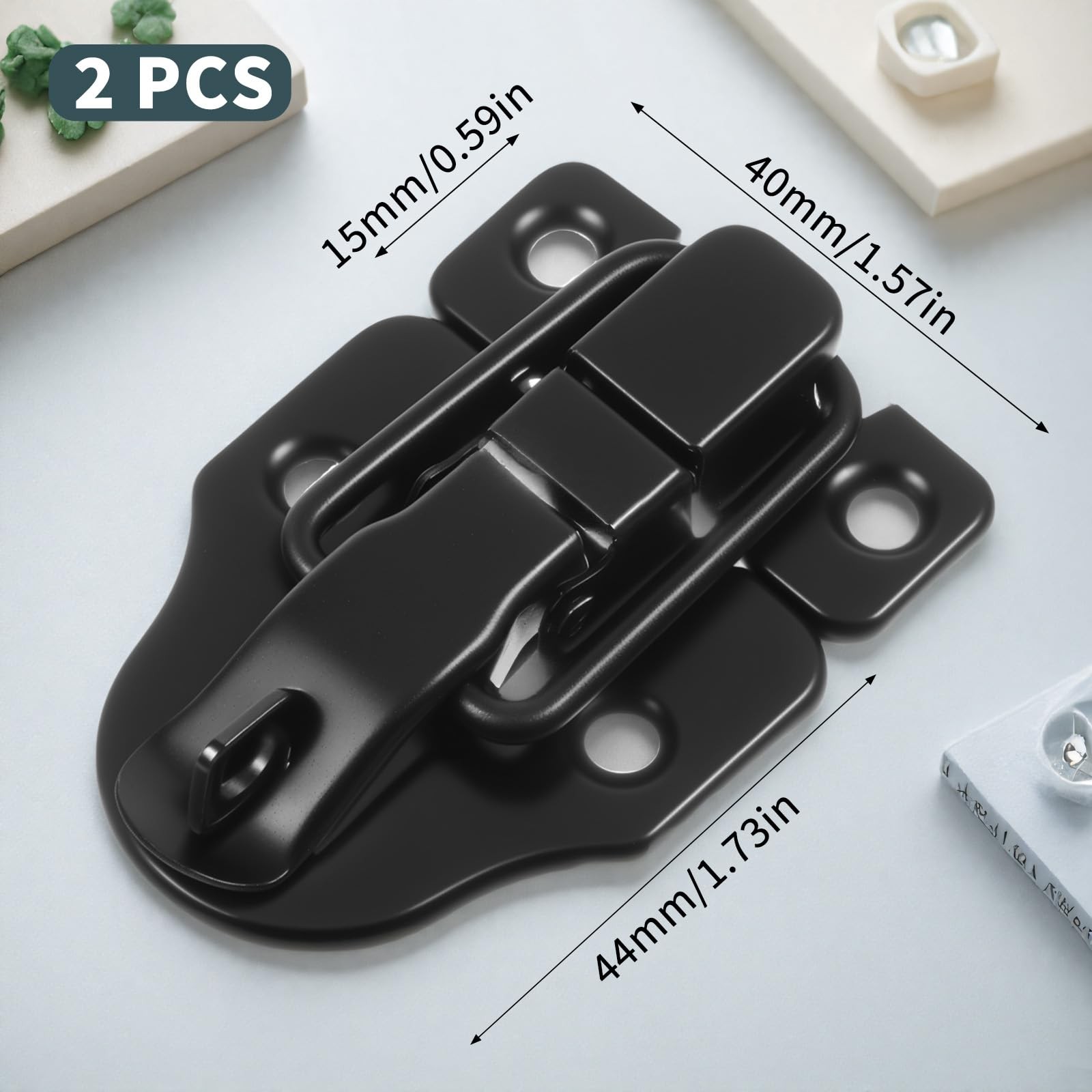 2 Pack Small Toggle Latches for Wooden Boxes Guitar Case Latch Black