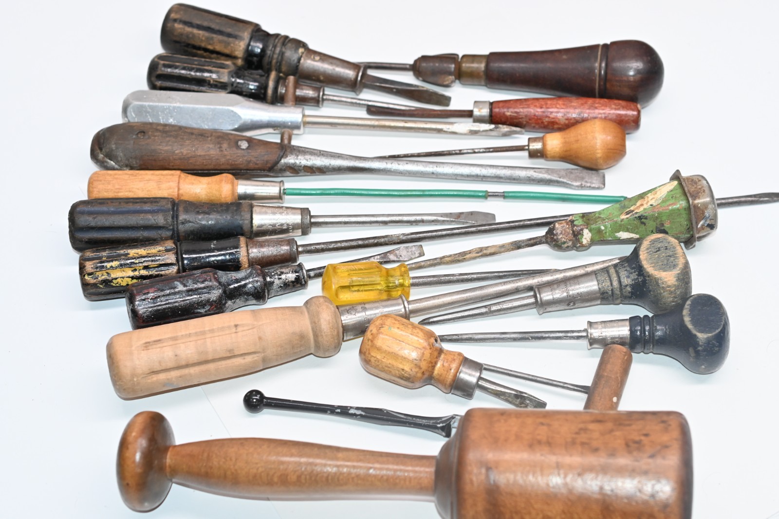 Vintage Mixed Hand Tool Lot Wooden Shop Drawer Approximately 20 Pieces
