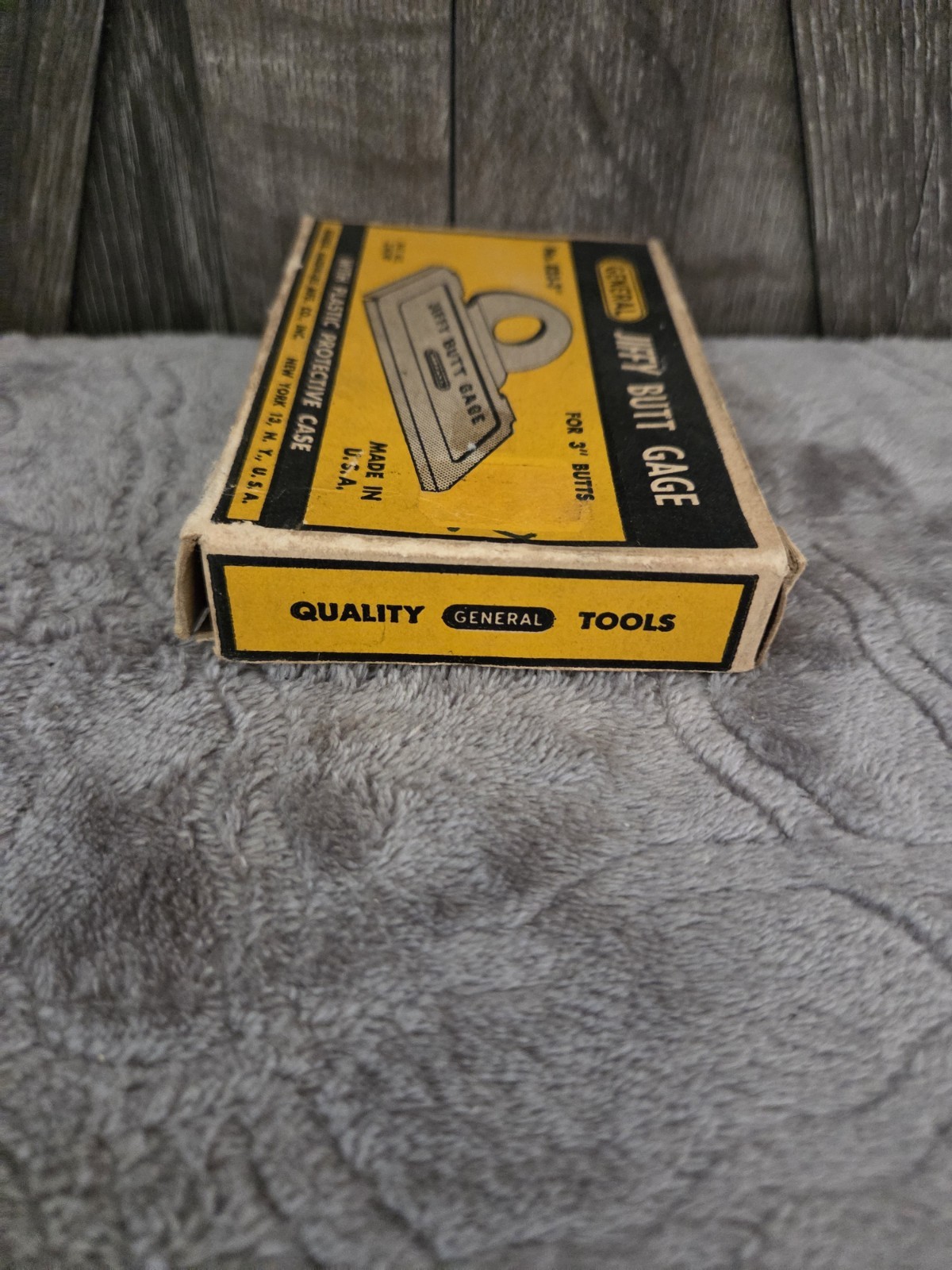 Vintage General Jiffy 3” Butt Gage # 823-3” w/ Case In Original Box