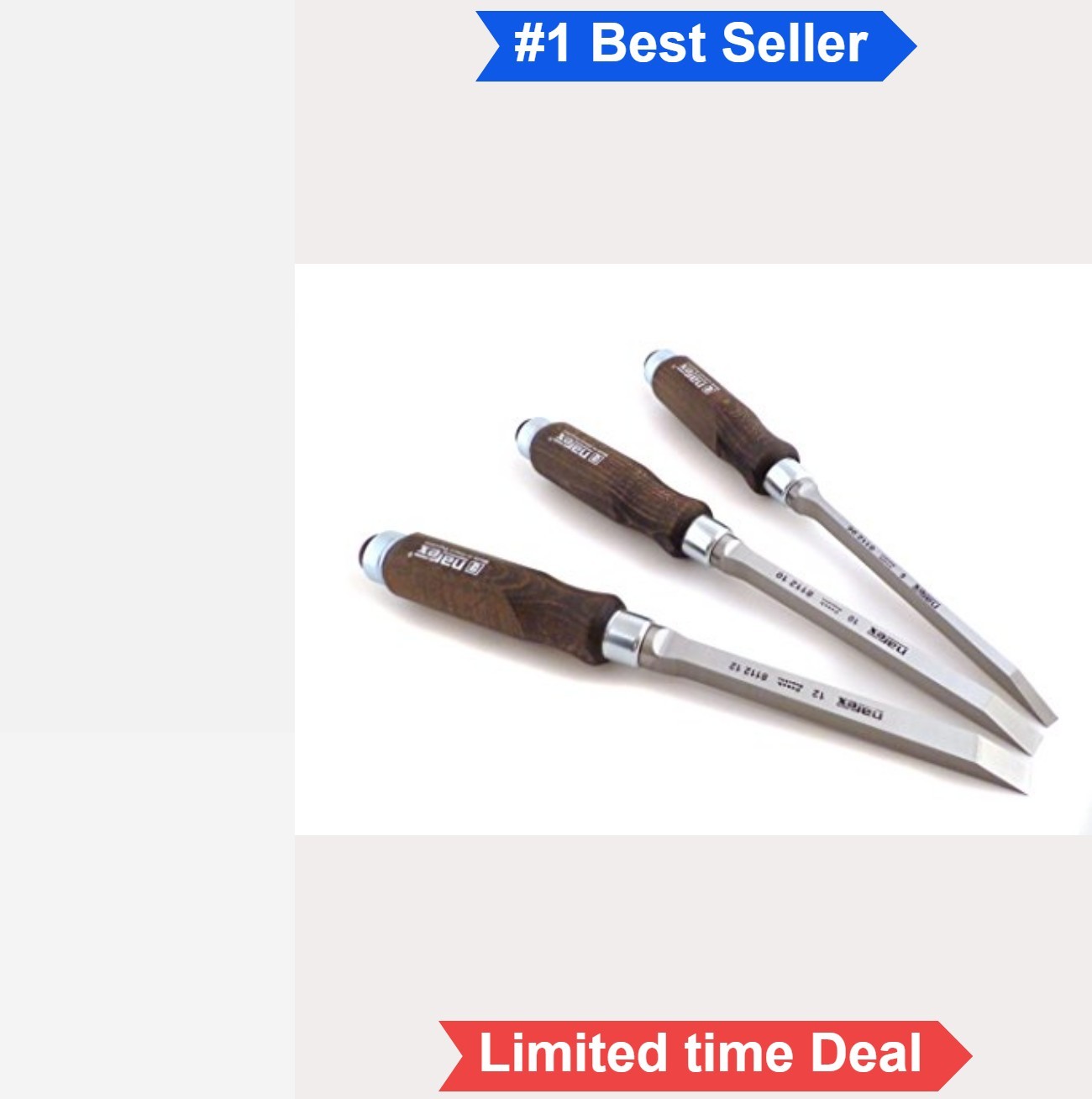 Mortise Chisel Set 6mm 10mm 12mm Chrome Manganese Steel Bevel Woodworking