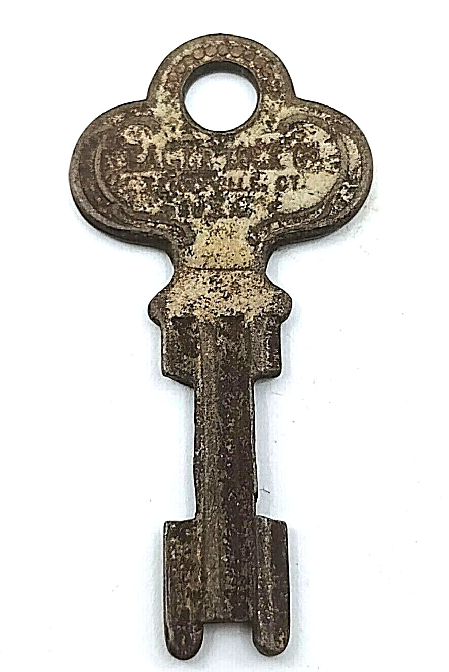 Vintage Key Eagle Lock Co Marked “CH98″ Warded Prong Tip Scroll Bow Appx 2”