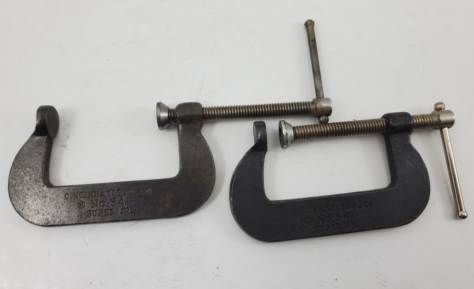 Pair of Vintage Cincinnati Tool Co. C-Clamps No. 54 Super Jr. 2 inch