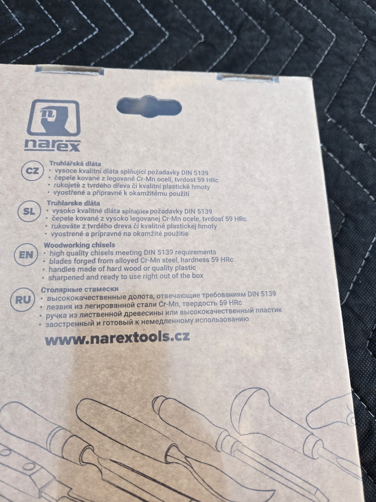 NAREX Bevel Edge Chisel Set with Wooden Handles, Set of 4 Pcs