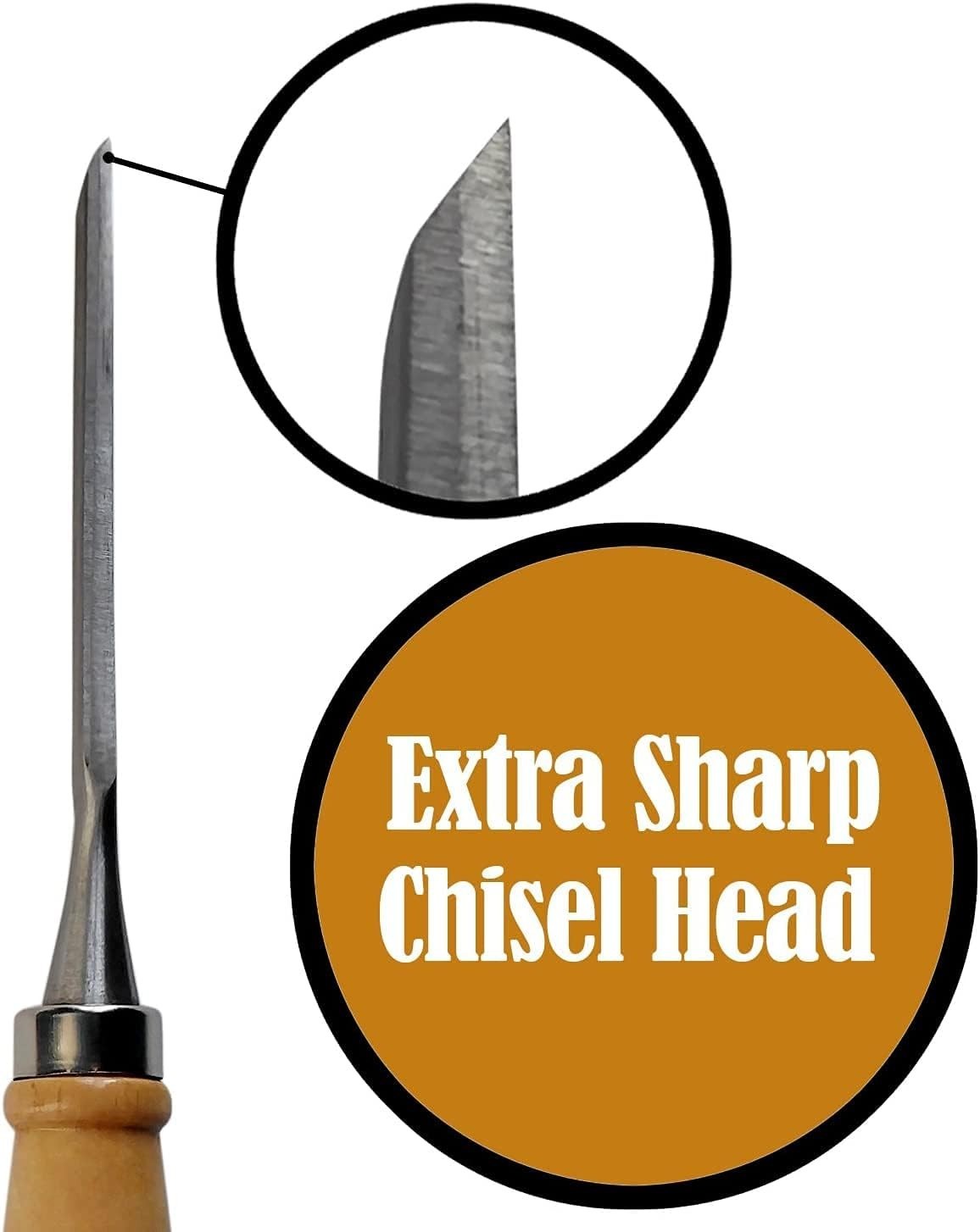 Wood Carving Hand Chisel Tool Set Professional Woodworking Gouges Steel 12 PCS