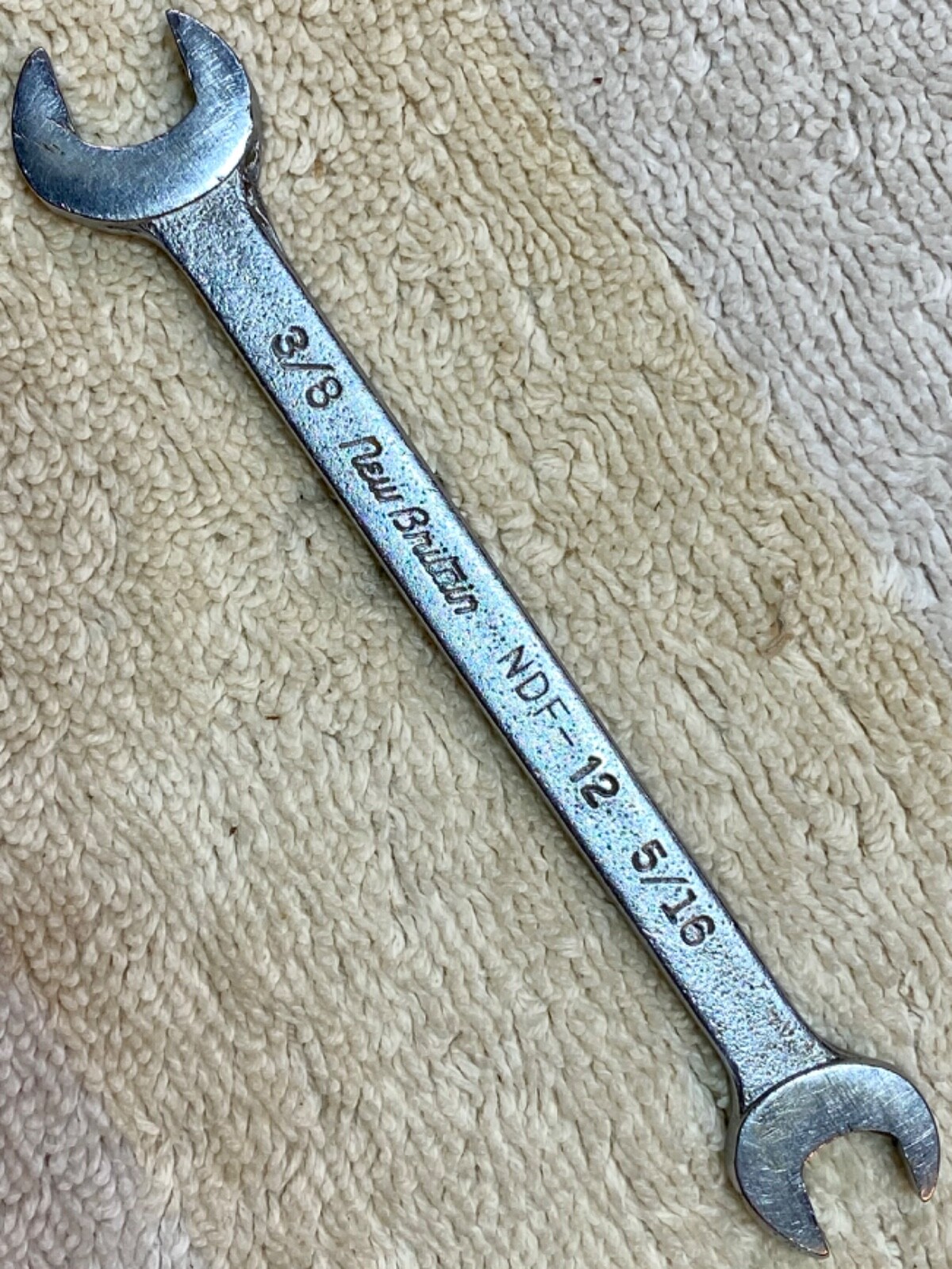 Vintage New Britain 5/16 x 3/8” Open-End Wrench, No. NDF-12, ca 1950’s-1960’s