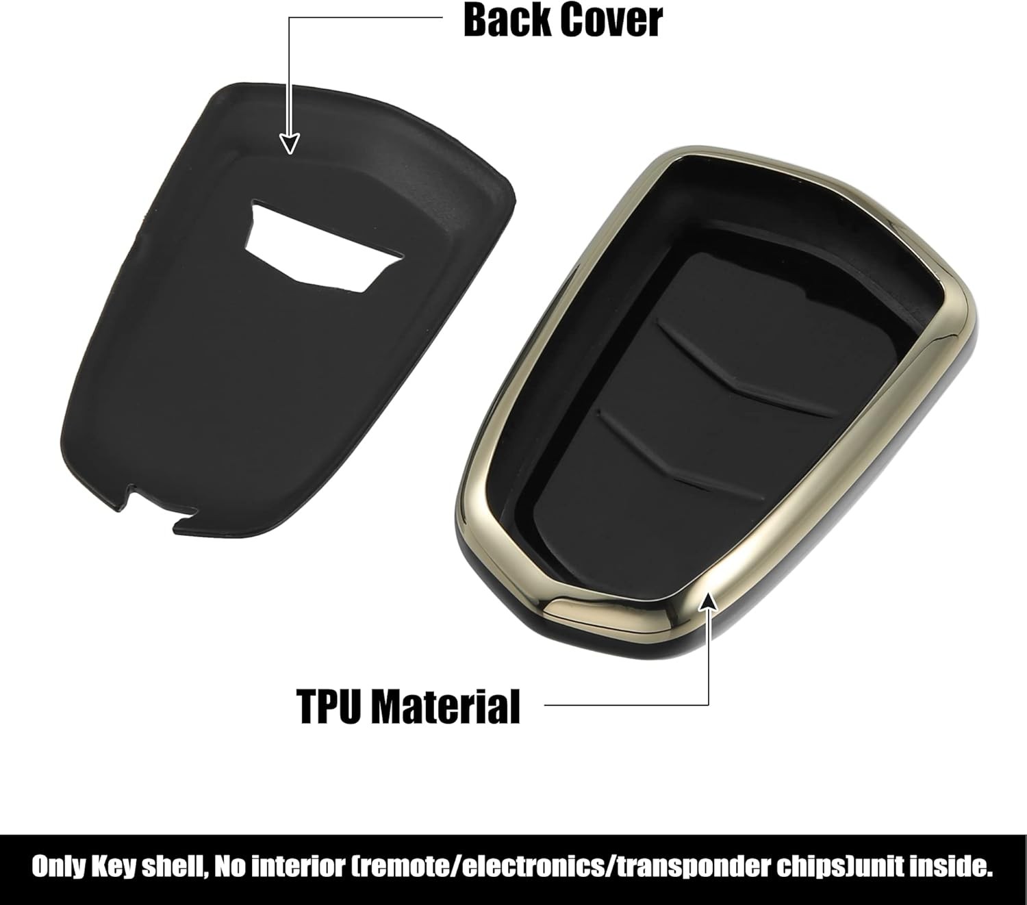 X AUTOHAUX Car Key Fob Cover 5 Button Remote Case TPU Black