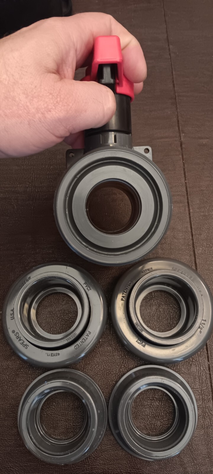 SPEARS:1839-015 TU 200 INDUSTRIAL BALL VALVE SOC/FIPT SIZE 1 1/2” MTL: PVC