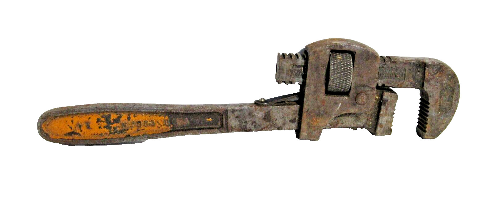 Vintage GTD # 14 Adjustable Wood Handle Pipe Wrench USA M7