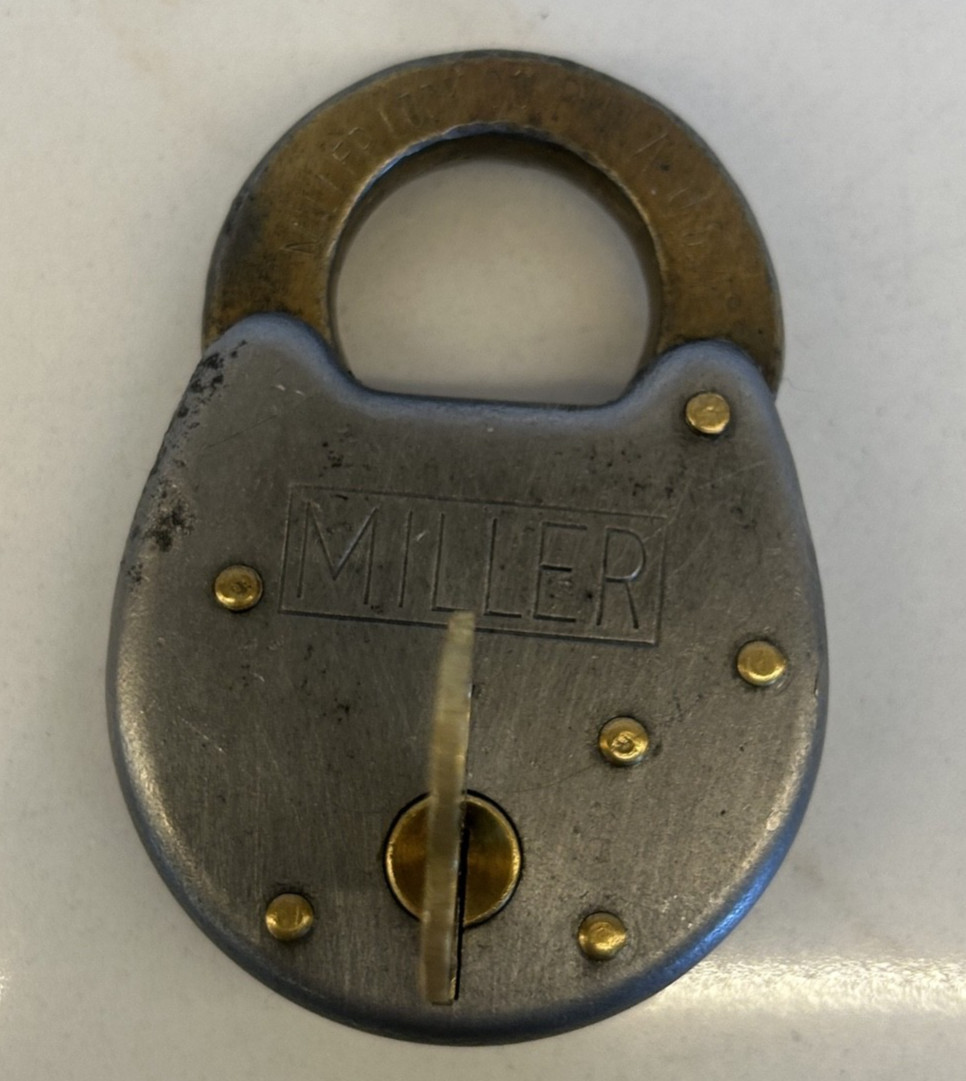 Vintage Miller Padlock Rare High Valued Historical American Lock