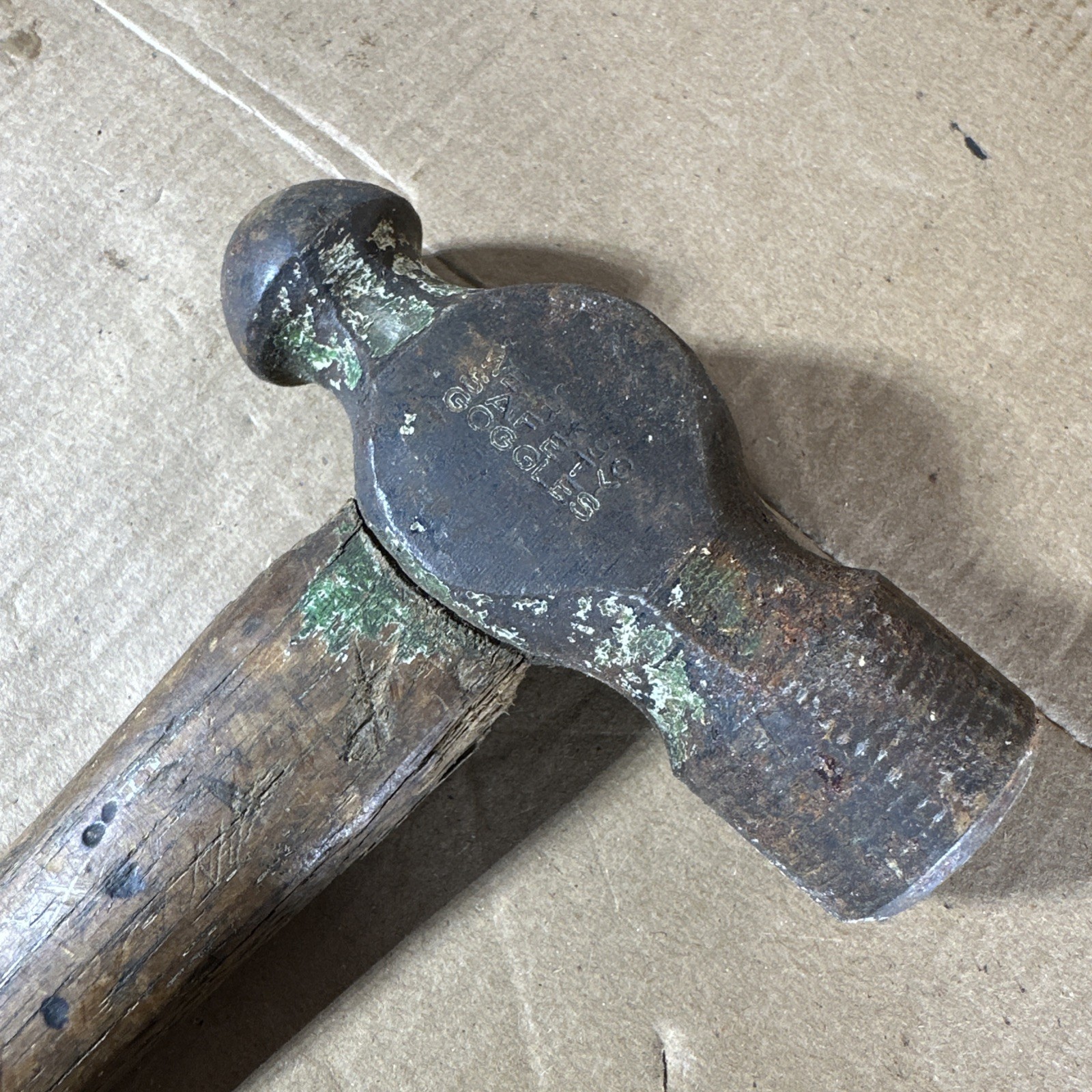 Old School Vaughan 16oz Ball Peen Hammer Wood Handle Made In USA Vintage