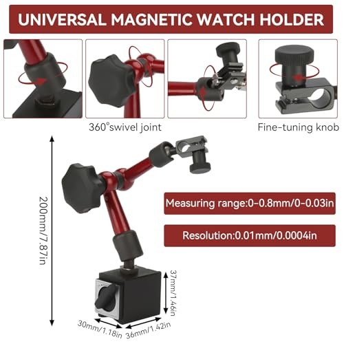 Dial Indicator with Flexible Strong Magnetic Stand Base, Dial Test Indicator