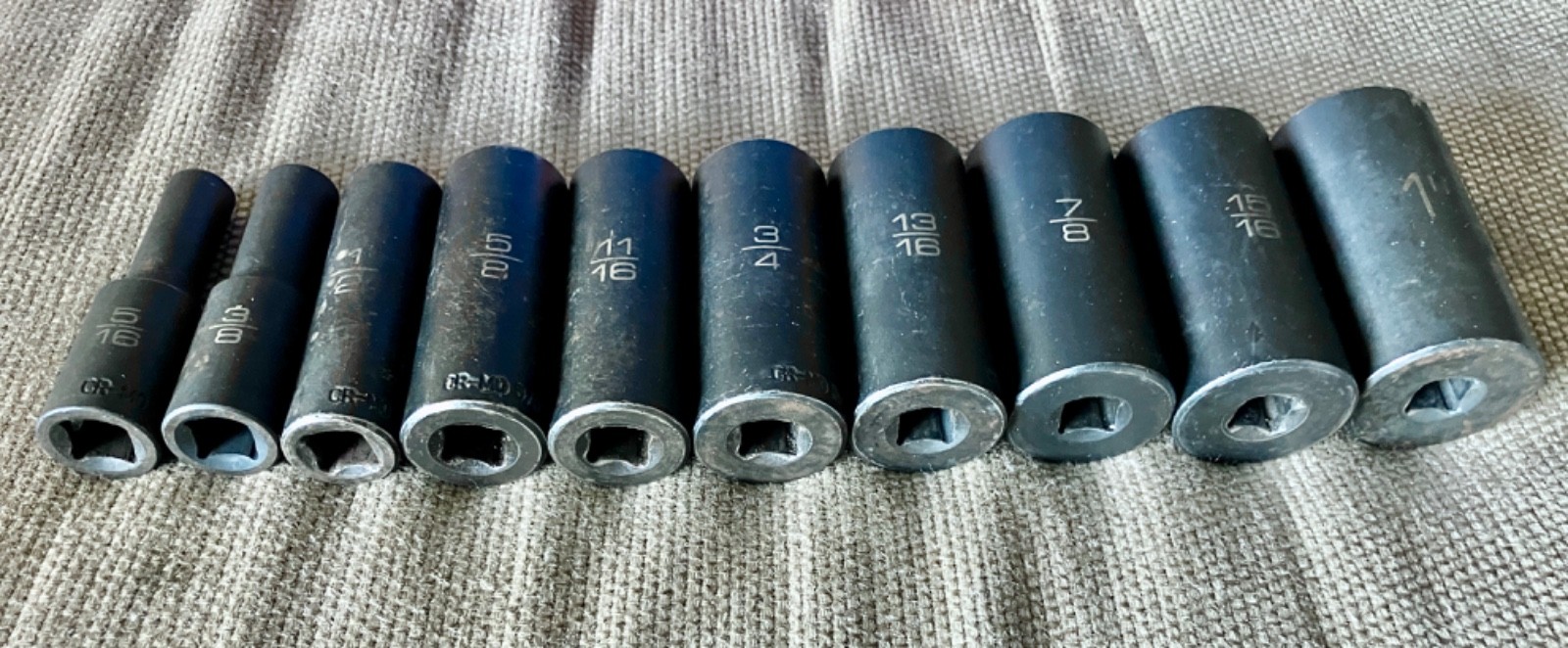 Matco BDP 3/8″ 10 Pc SAE 6 Point Deep Impact Socket Set – 5/16″ – 1″