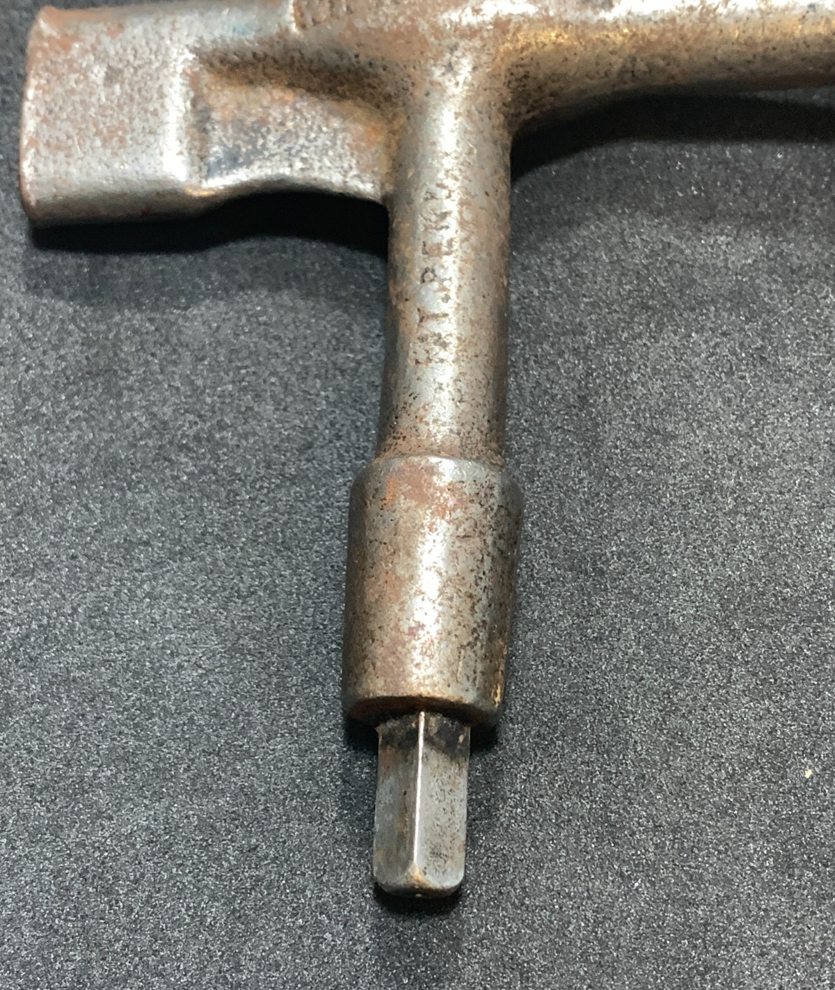 Antique Vintage Cast Iron T Handle Valve Key Wrench Multi- Tool PAT PENDING