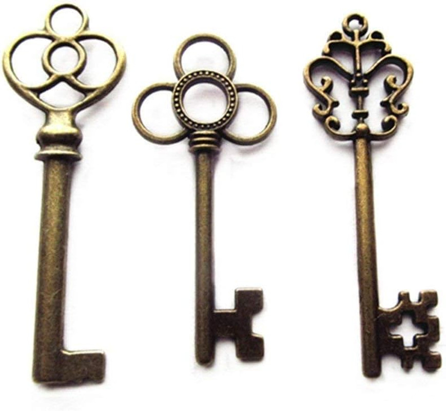 Mixed Set of 30 Large Skeleton Keys in Antique Bronze – Set of 30 Keys
