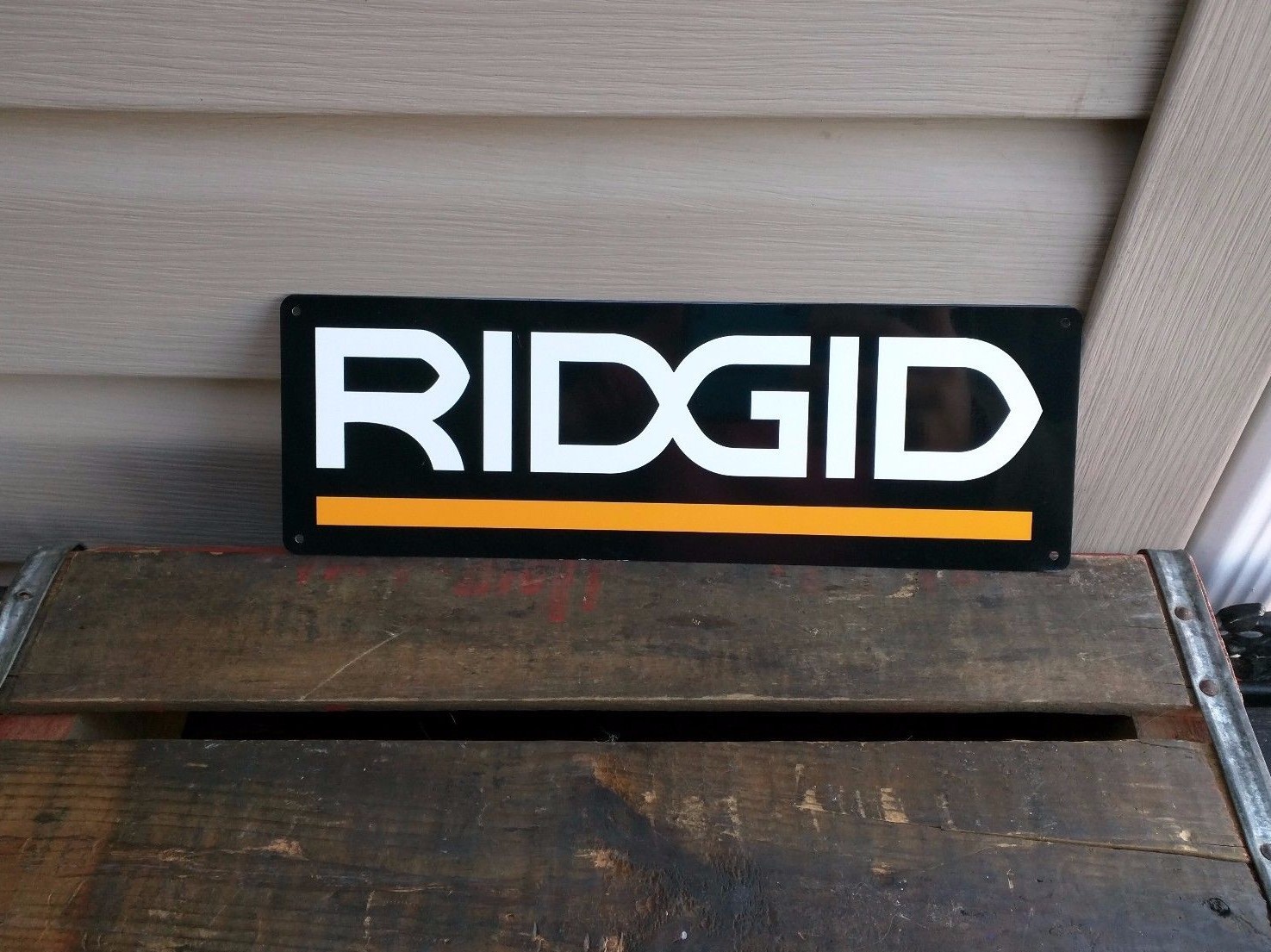 RIDGID Metal Sign Power Tool Rugged Jobsite Tools Contractor Plumbers 4×12 50104
