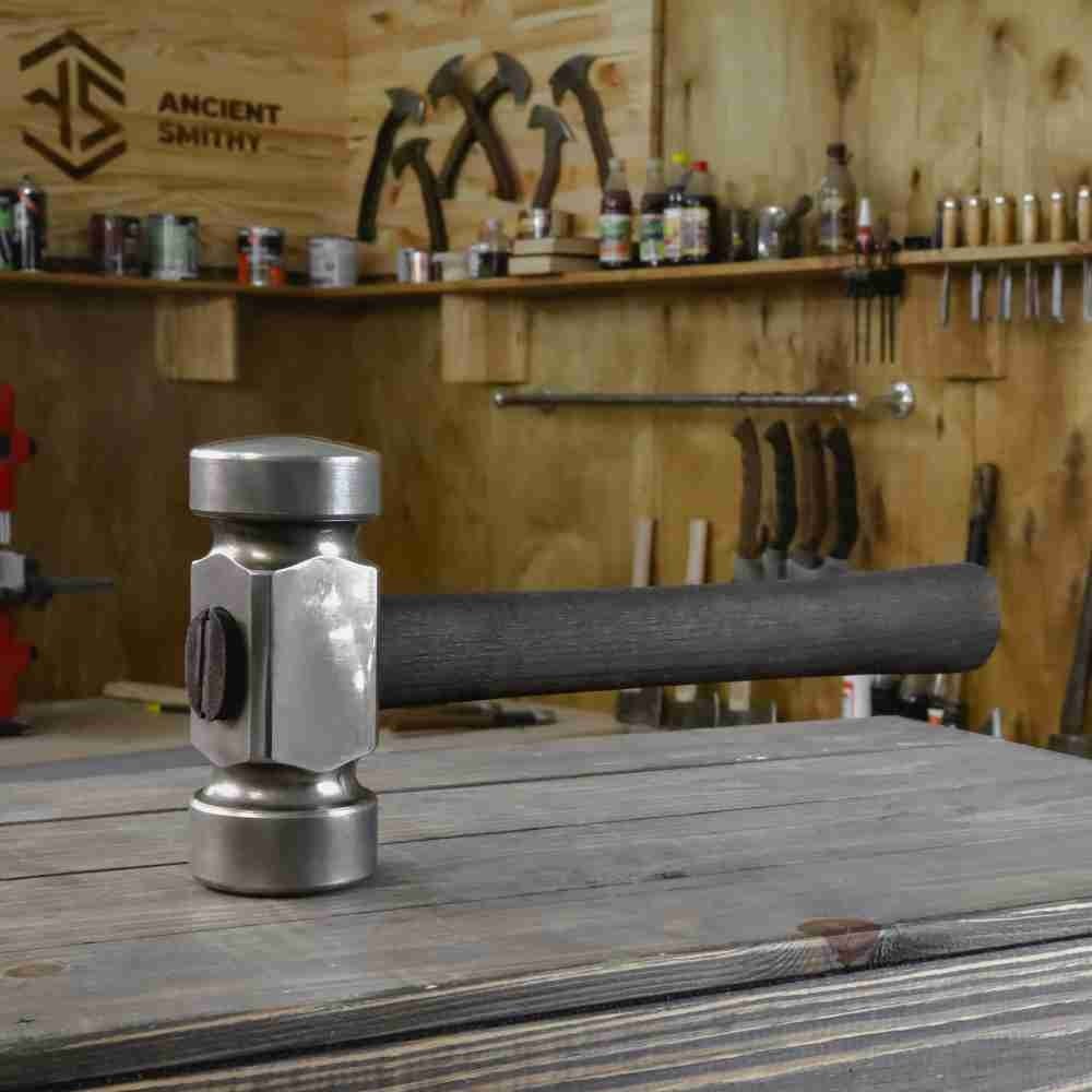 Blacksmith Hammer 2.82 lb Hand Forged AISI 1045 Steel Ash Handle Forging Tool