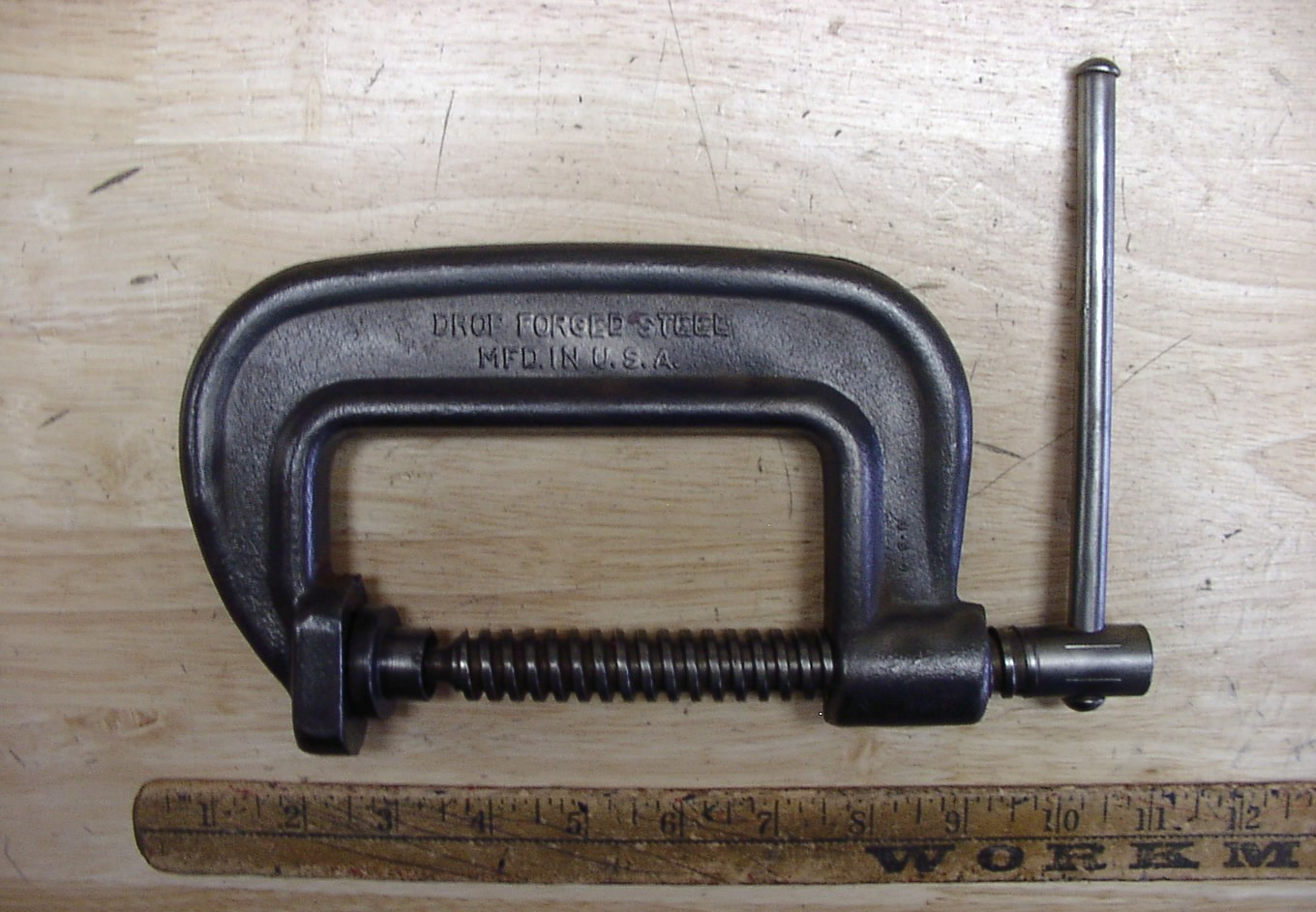 2 Vintage Wilton Hvy Duty ‘C” Clamps, No. 104-4″ Cap. & 403-2-7/8″ Cap.,VGC