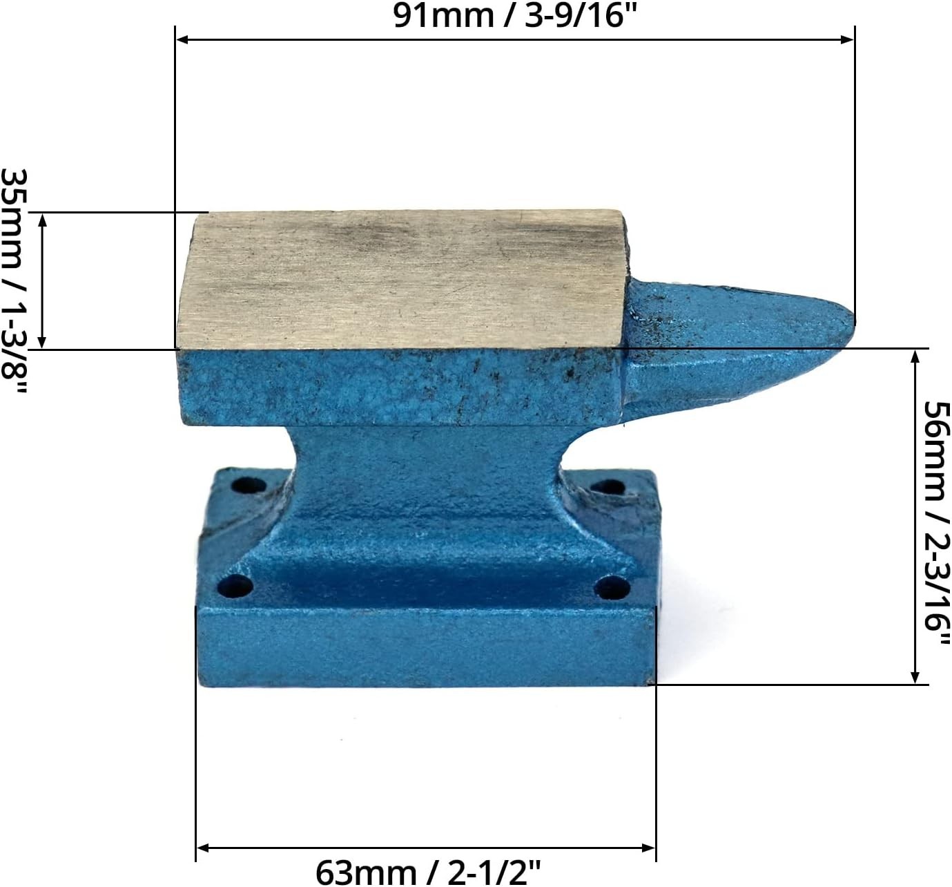 Mini Cast Iron Horn Anvil 1lb Bench Block – Compact Tool for Jewelry, Metal Cra